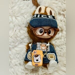 Pin for love small labubu clothes and accessories- Charming Brown Denim Outfit